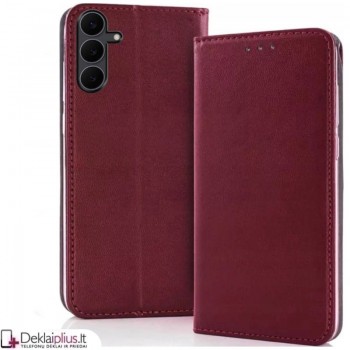 Telone dirbtinos odos dėklas - bordo spalvos (Samsung Galaxy S25 Fe) Telone dirbtinos odos dėklas - bordo spalvos (Samsung Galaxy S25 Fe)
